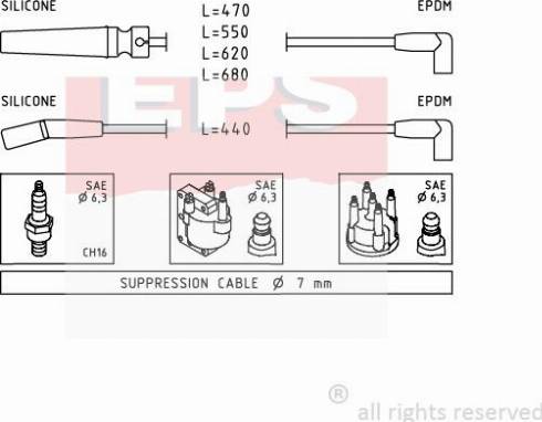 MDR EPS-1501 433 - Kit de câbles d'allumage cwaw.fr