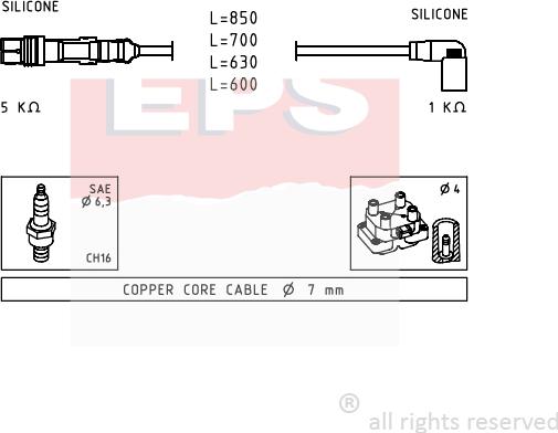 MDR EPS-1501 601 - Kit de câbles d'allumage cwaw.fr