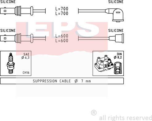 MDR EPS-1501 835 - Kit de câbles d'allumage cwaw.fr