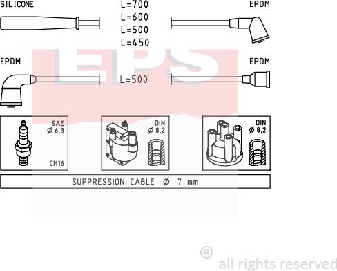 MDR EPS-1501 398 - Kit de câbles d'allumage cwaw.fr