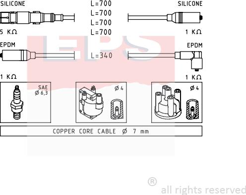 MDR EPS-1501 353 - Kit de câbles d'allumage cwaw.fr