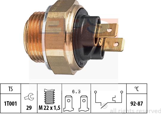 MDR EPS-1850 000 - Interrupteur de température, ventilateur de radiateur cwaw.fr