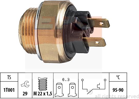 MDR EPS-1850 020 - Interrupteur de température, ventilateur de radiateur cwaw.fr