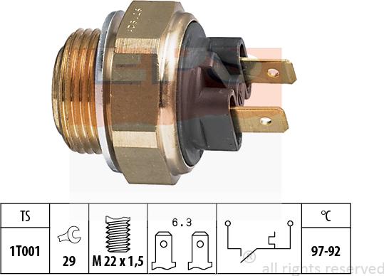 MDR EPS-1850 111 - Interrupteur de température, ventilateur de radiateur cwaw.fr