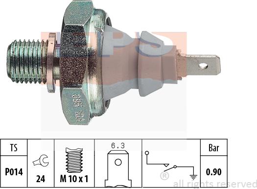 MDR EPS-1800 095 - Capteur, pression d'huile cwaw.fr