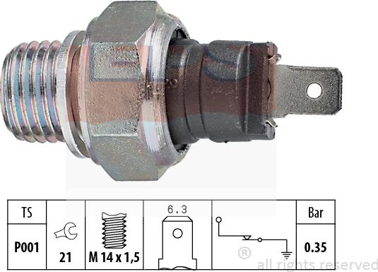 MDR EPS-1800 006 - Capteur, pression d'huile cwaw.fr