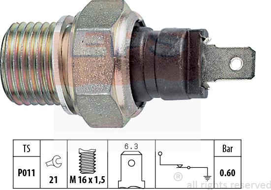 MDR EPS-1800 021 - Capteur, pression d'huile cwaw.fr