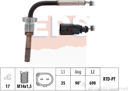 MDR EPS-1220 145 - Capteur, température des gaz cwaw.fr