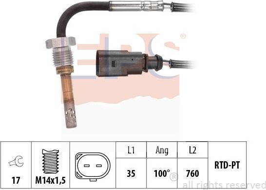 MDR EPS-1220 314 - Capteur, température des gaz cwaw.fr