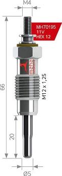 MEHA AUTOMOTIVE MH70195 - Bougie de préchauffage cwaw.fr