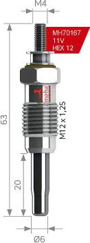 MEHA AUTOMOTIVE MH70167 - Bougie de préchauffage cwaw.fr