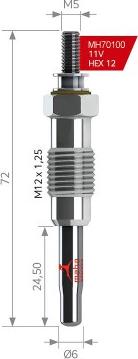 MEHA AUTOMOTIVE MH70100 - Bougie de préchauffage cwaw.fr