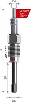 MEHA AUTOMOTIVE MH70139 - Bougie de préchauffage cwaw.fr