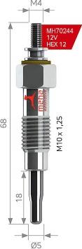 MEHA AUTOMOTIVE MH70244 - Bougie de préchauffage cwaw.fr