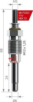 MEHA AUTOMOTIVE MH70202 - Bougie de préchauffage cwaw.fr