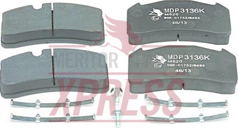 Meritor MDP3124K - Kit de plaquettes de frein, frein à disque cwaw.fr