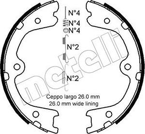 Metelli 53-0298K - Jeu de mâchoires de frein, frein de stationnement cwaw.fr