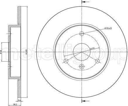 Metelli 23-0943C - Disque de frein cwaw.fr