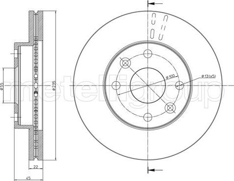 Metelli 23-0959 - Disque de frein cwaw.fr