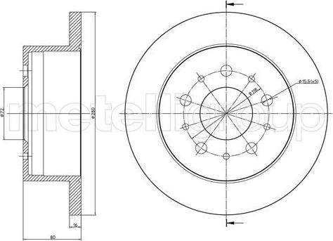 Metelli 23-0952C - Disque de frein cwaw.fr