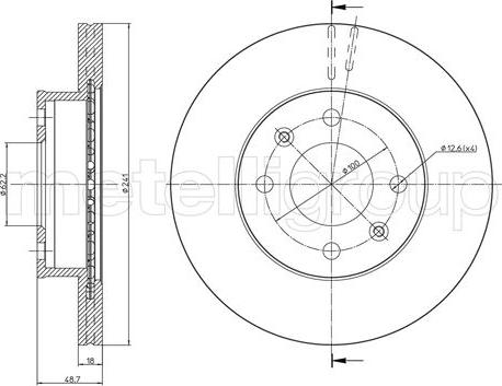 Metelli 23-0926C - Disque de frein cwaw.fr