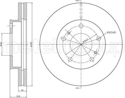 Metelli 23-0449 - Disque de frein cwaw.fr