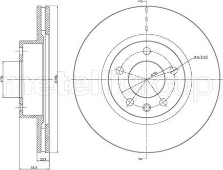 Metelli 23-0446 - Disque de frein cwaw.fr