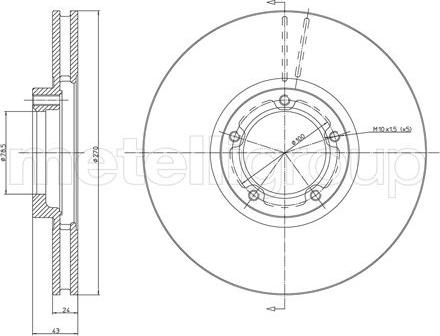 Metelli 23-0458 - Disque de frein cwaw.fr