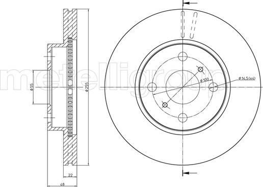 Metelli 23-0439 - Disque de frein cwaw.fr