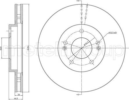 Metelli 23-0593C - Disque de frein cwaw.fr