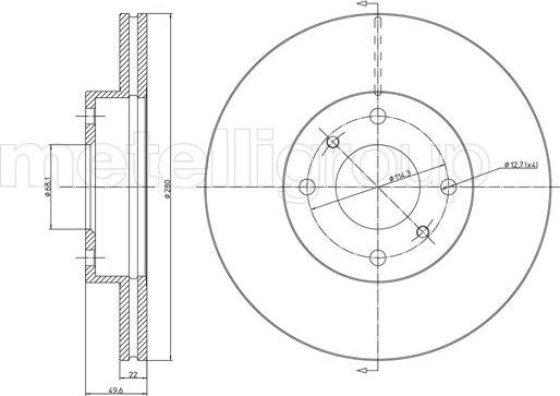 Metelli 23-0545 - Disque de frein cwaw.fr