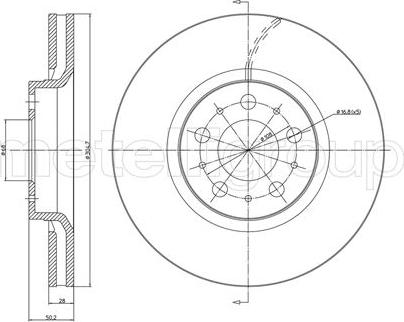 Metelli 23-0561C - Disque de frein cwaw.fr