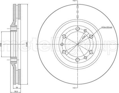 Metelli 23-0502 - Disque de frein cwaw.fr