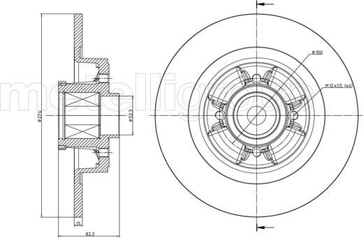 Metelli 23-0584 - Disque de frein cwaw.fr