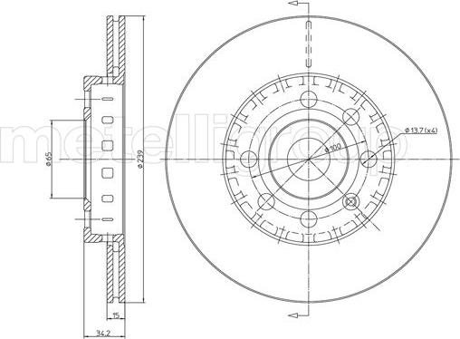 Metelli 23-0526 - Disque de frein cwaw.fr