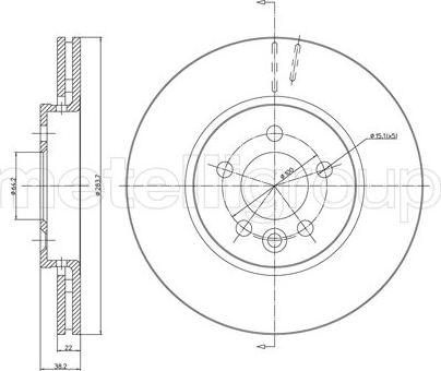 Metelli 23-0643 - Disque de frein cwaw.fr