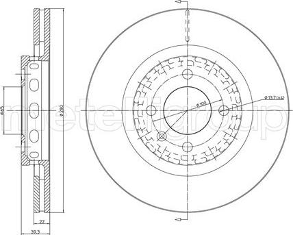 Metelli 23-0656C - Disque de frein cwaw.fr