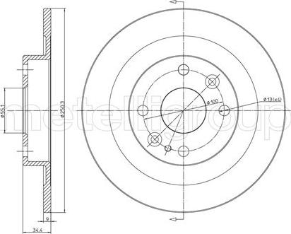 Metelli 23-0665 - Disque de frein cwaw.fr