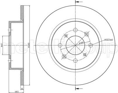 Metelli 23-0612C - Disque de frein cwaw.fr