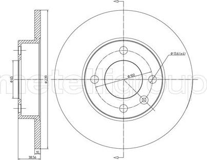 Metelli 23-0054 - Disque de frein cwaw.fr