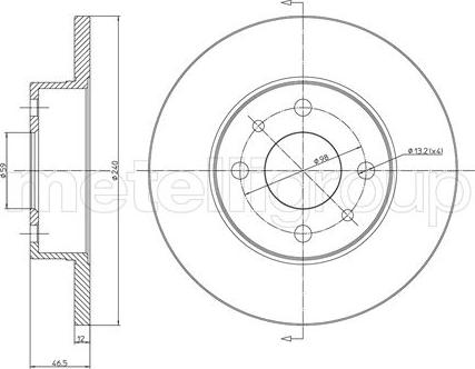 Metelli 23-0156 - Disque de frein cwaw.fr