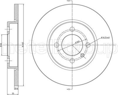 Metelli 23-0122 - Disque de frein cwaw.fr