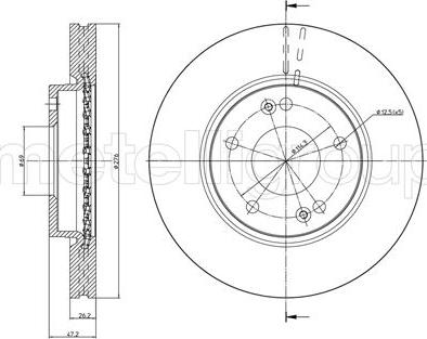 Metelli 23-0843C - Disque de frein cwaw.fr