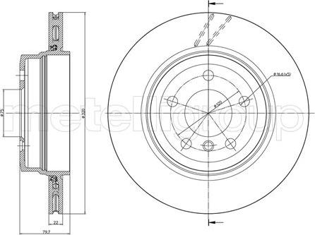 Metelli 23-0813C - Disque de frein cwaw.fr