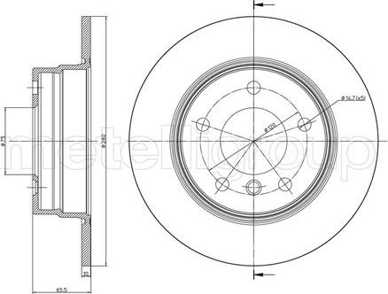 Metelli 23-0817C - Disque de frein cwaw.fr