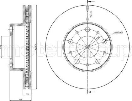 Metelli 23-0884C - Disque de frein cwaw.fr