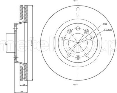 Metelli 23-0887C - Disque de frein cwaw.fr