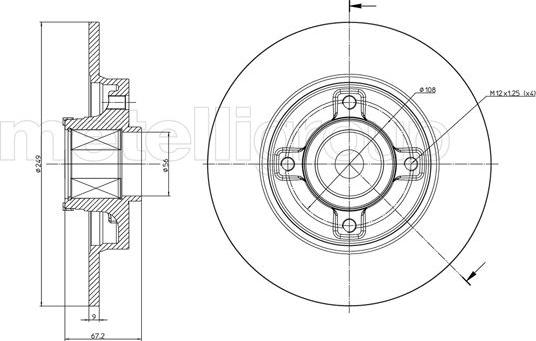 Metelli 23-0827 - Disque de frein cwaw.fr