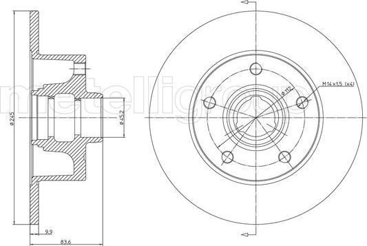 Metelli 23-0394 - Disque de frein cwaw.fr