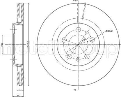 Metelli 23-0391C - Disque de frein cwaw.fr